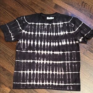 Topman Black and White Tie-Dye Short Sleeve Shirt